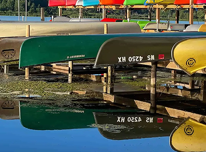 canoes on rack