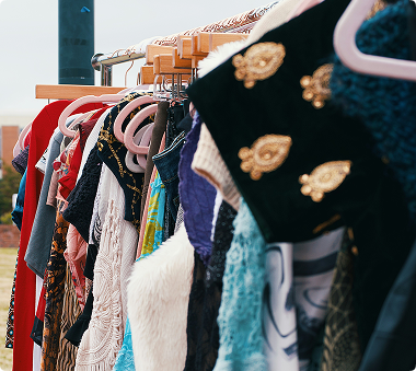 clothes on rack